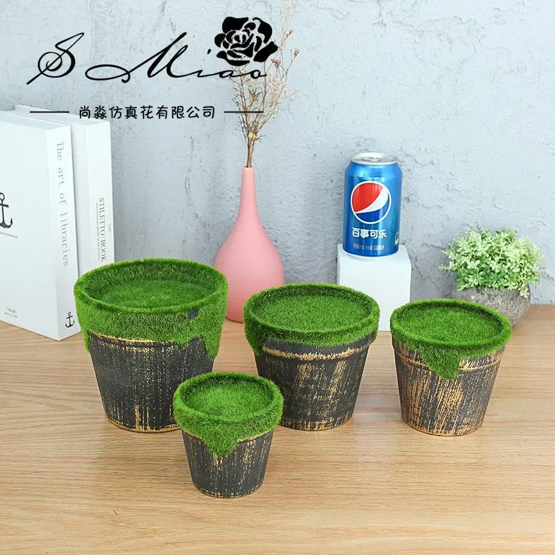 装飾的な花の花輪ストレートとシンプルなプラスチック植木鉢ガーデニングマルチグリーンプランター