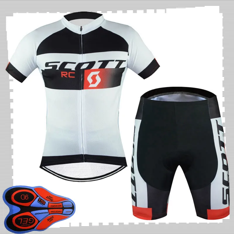 Scott Team Cycling Kortärmad Jersey (Bib) Shorts Sätter Mens Sommar Andningsväg Cykelkläder MTB Bike Outfits Sport Uniform Y210414205