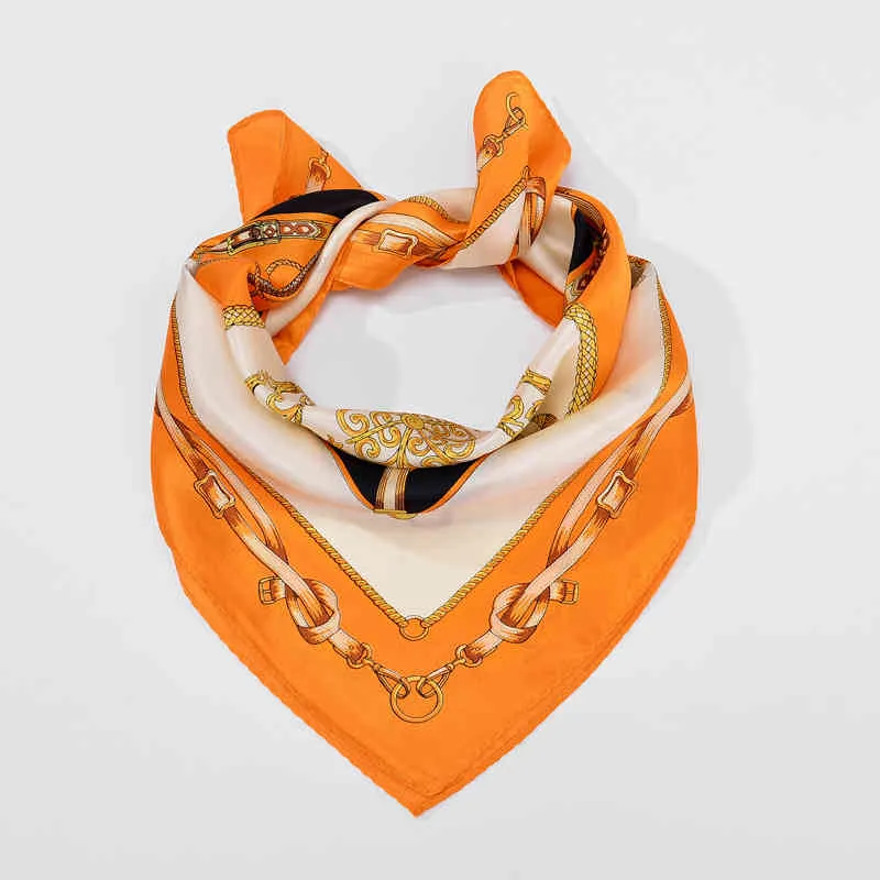 Foulard en soie imprimé personnalisé pour femmes, sac uni, image de printemps, Style article, foulard en soie