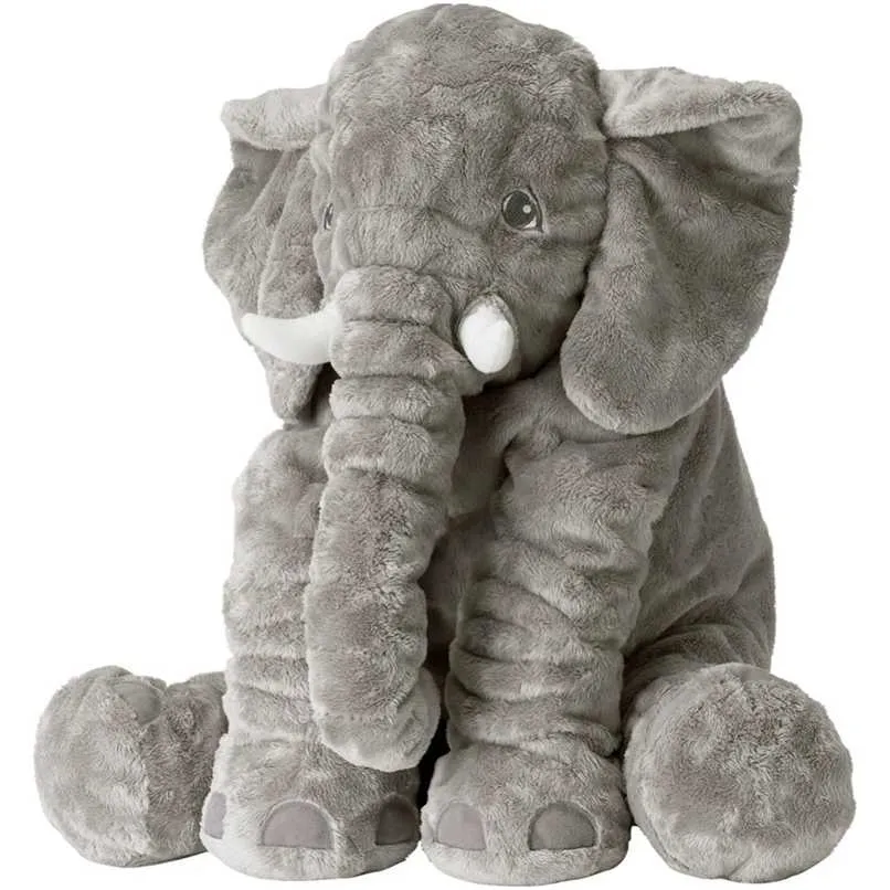 Cartoon 40cm Large Plush Elephant Toy Kids Sleeping Back Cushion stuffed Pillow Doll Baby Birthday Gift for 220209