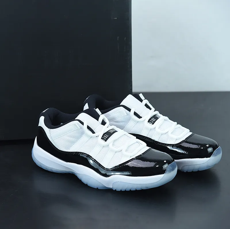 Authentic Jumpman 11 Low Basketball Shoes Concord White Black Real