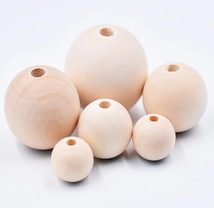 Loose Drop Delivery 2021 Natural Wood Color Round 20Mm 15Mm 12Mm 10Mm High Quality Lead- Wooden Beads Diy Jewelry Accessories Wholesale