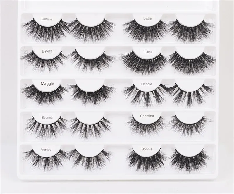 20~22mm 3D Mink Eyelashes Dramtic Thick Fluffy False Eyelash Handmade Fake Lashes Extension Cruelty Free Makeup Tool