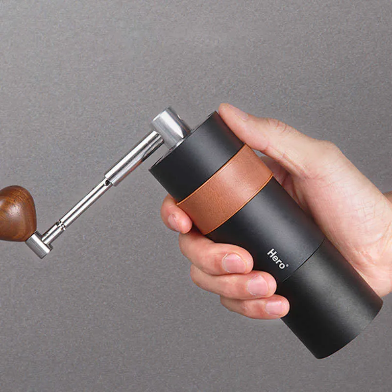 Mini Coffee Bean Manual Grinder Portable Stainless Steel Hard Ceramic Burr Core Home Office Tool 210609