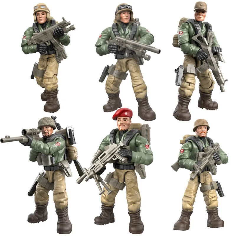 8pcs Officier Soldat Soldat Blocs de construction Figurines avec