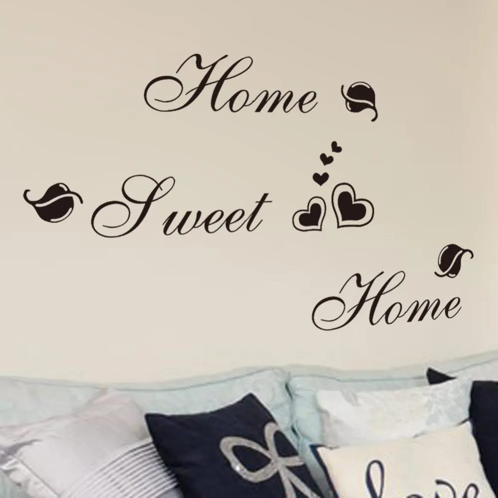 Lettre Home Sweet Amovible Room Decor DIY Stickers Vinyle Art Wall Sticker 210420