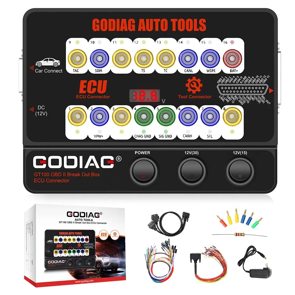 GODIAG GT100 OBD II Break Out Box ECU Connector Test Platform For ECUs Maintenance Diagnosis Programm Coding