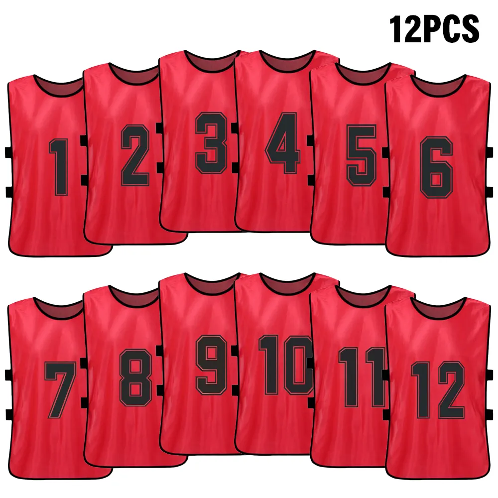 6/12 pièces adultes Football Pinnies séchage rapide équipe de Football maillots basket-ball entraînement numéroté bavoirs pratique sport gilet