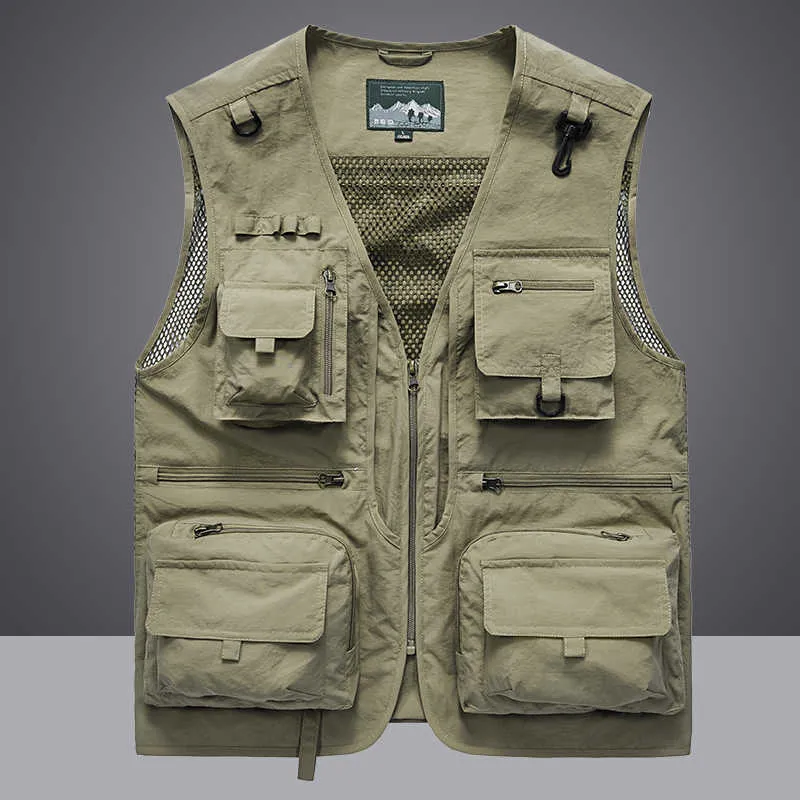 Mens Multi Pocket Cargo Waistcoat Vest Jacket Classic Sleeveless 