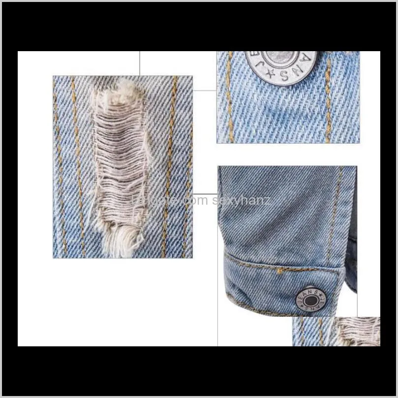 winter autumn men american flag shirt washed long sleeve denim jacket casual denim jacket size m-2xl