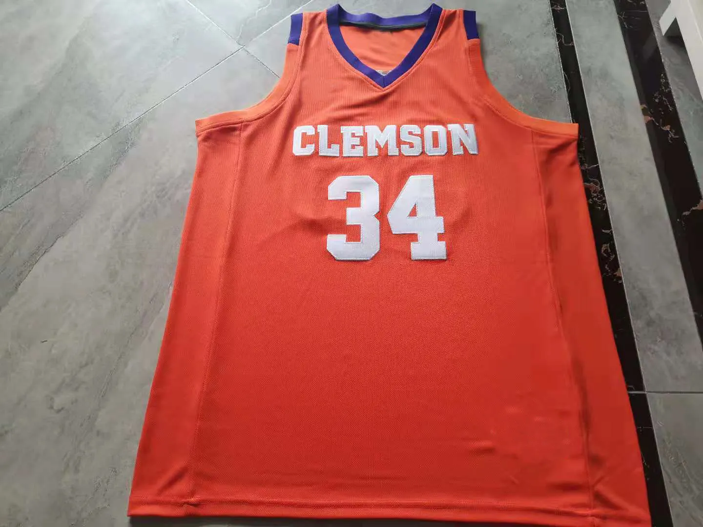 rare Basketball Jersey Men Youth women Vintage blue #34 Lyles Davis Clemson Tigers High School Size S-5XL custom any name or number