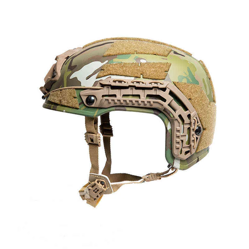 NUOVO Casco balistico tattico Caiman con seppia Wilcox L4 alluminio aeronautico CNC core frame NVG Shroud Rail Space Hunting W220311