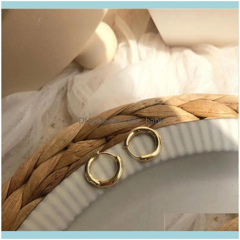 Hoops Earrings 2021 Trend Fashion Jewelry Stainless Steel For Women Piercing Ring Geometry Metal Gold Drop Hoop & Huggie