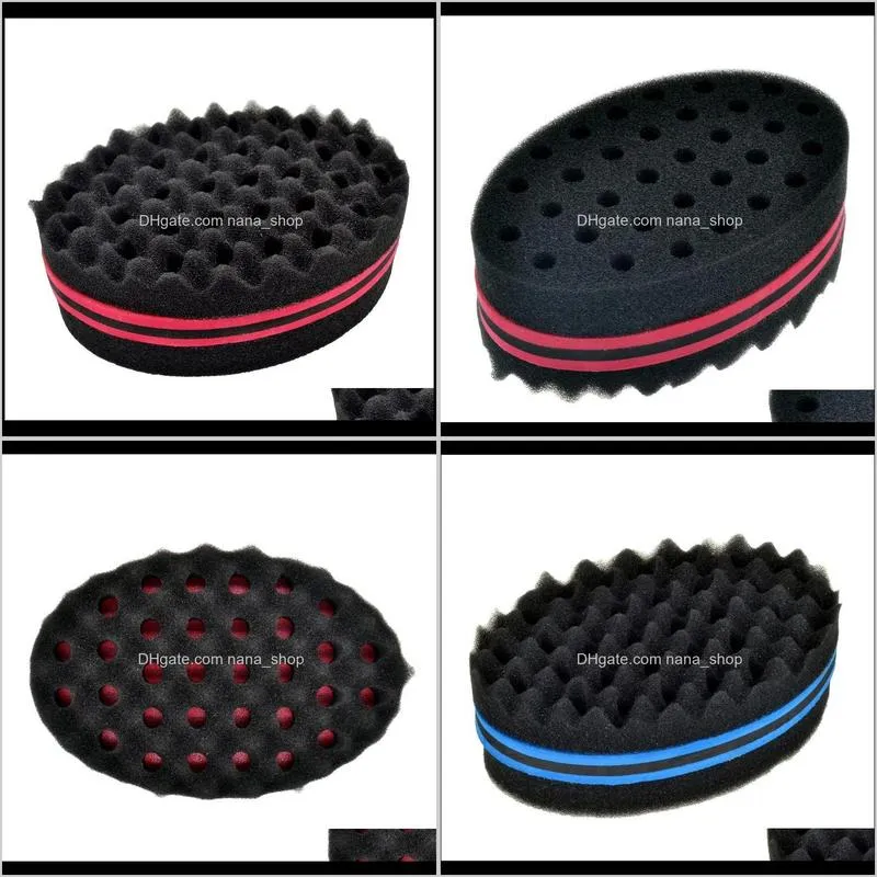 magic twist hair brush sponge afro curly weave oval double sided flat large hole wavy small hole dreads sponge brush