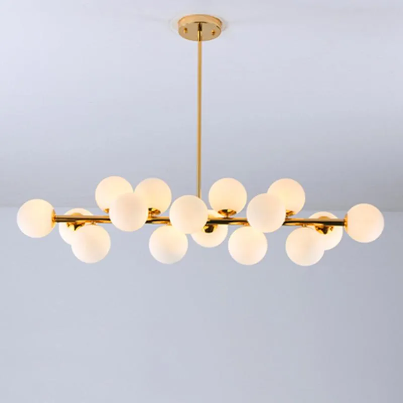 Современная стеклянная люстра белого золота светодиодные лампы для гостиной кухонный обеденный стол классические осветительные приспособления декоративные светильники Подвеска