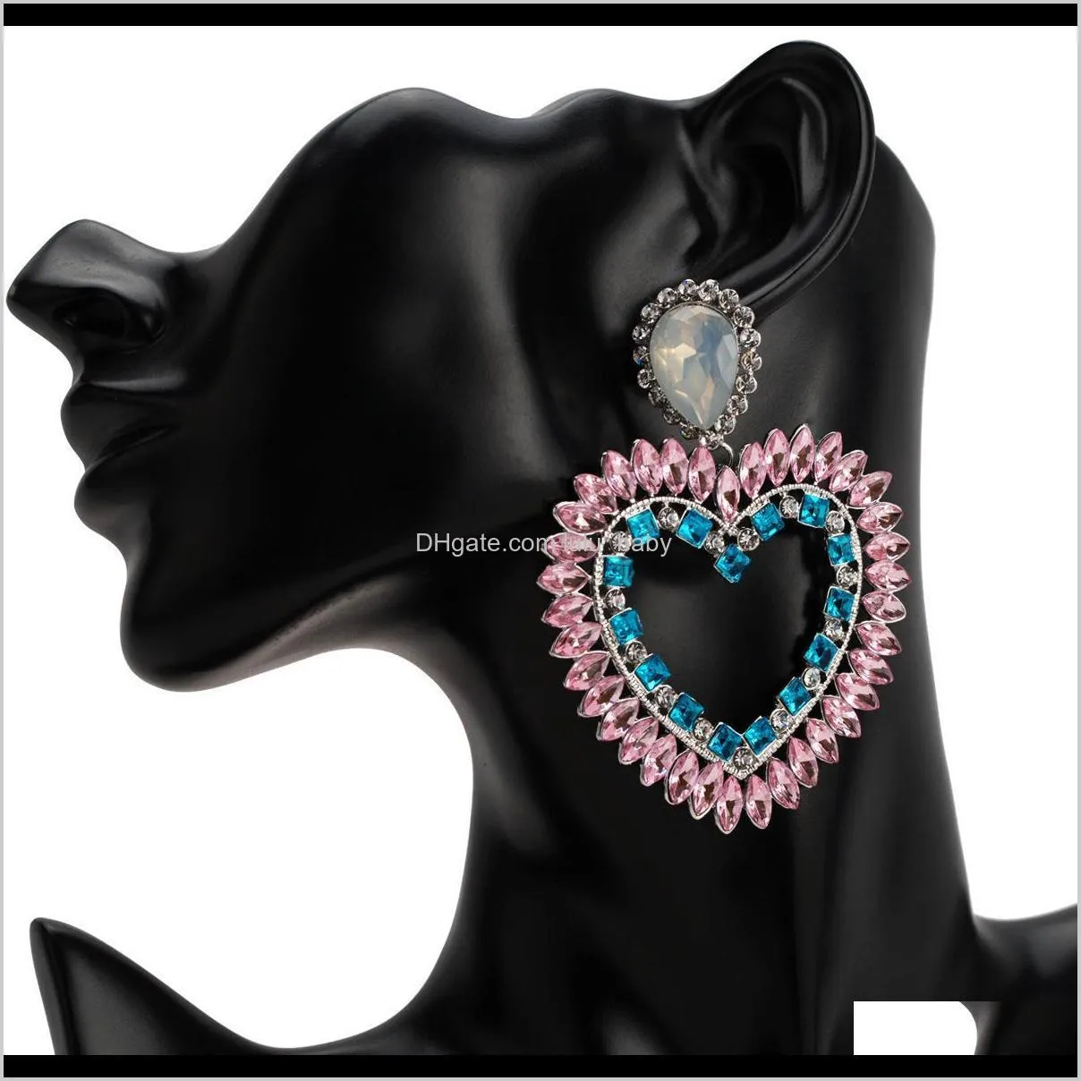 exaggerated acrylic multi-layer love diamond earrings women`s fashion temperament earring earrings