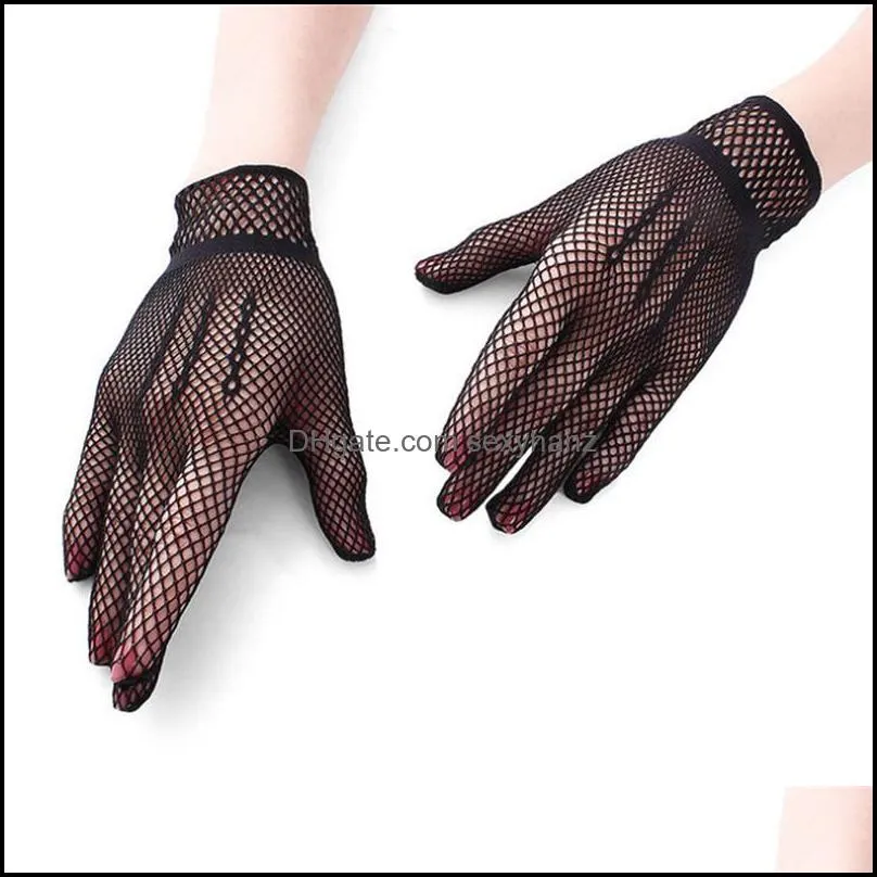 Five Fingers Gloves Fishing Net Lace Sexy Appeal Dress Rekawiczki Guantes Luvas Eldiven Handschoenen 40FE22