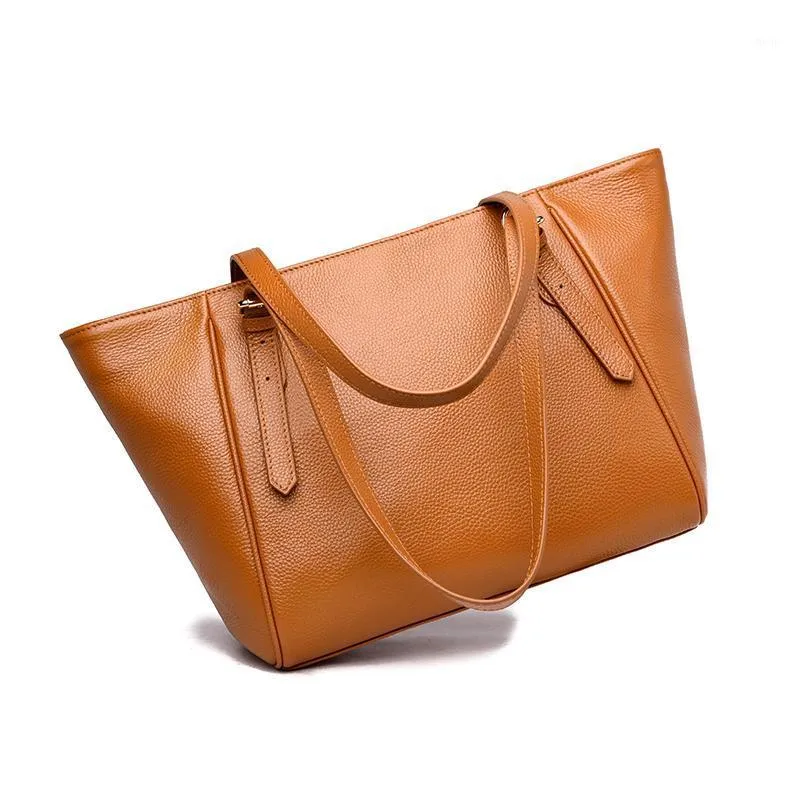 Вечерние сумки сплошной цвет женские натуральные кожаные сумки роскошные женщины дизайнер большой емкости Tote для сумки на плечо