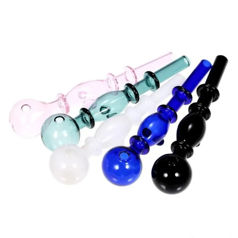 Tuyau de brûleur à mazout en verre 14cm 30mm OD balle Pipes à fumer à la main avec environ épais Pyrex Heady Pipes à eau pour tabac