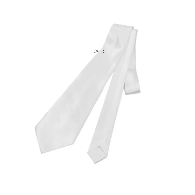 Favorit Sublimation Casual Män Slips Vit Blank Glänsande kostym Slips Värmeöverföring Beläggning Uniform Slips GWE11152