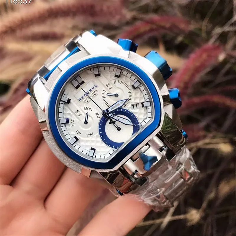 Invicta Bolt Orologio Uomo 52 Mm – Acciaio Inossidabile, Quadrante Blu, Movimento Al Quarzo, Resistente 10 Bar