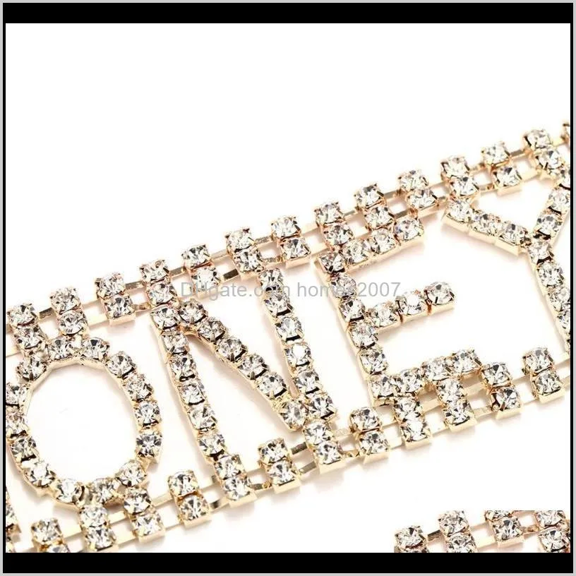 european and american jewelry punk exaggeration super flash nightclub items diamond-encrusted letters thin necklace chokers