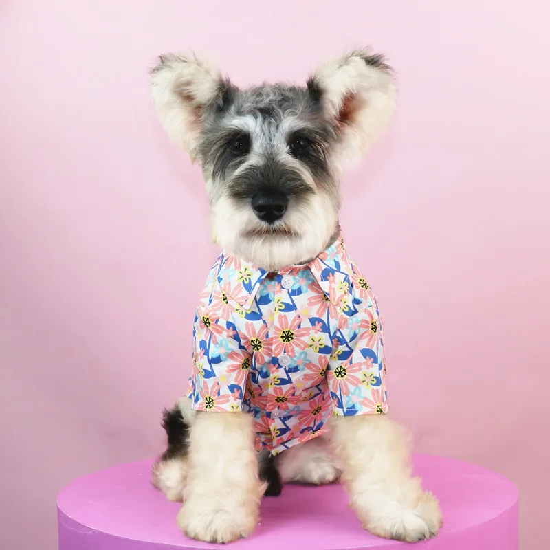 Casual Pet Shirts Sweatshirt Clothes Cute Printed Pets Tshirt Dog Apparel Spring Teddy Schnauzer Dogs Clothing