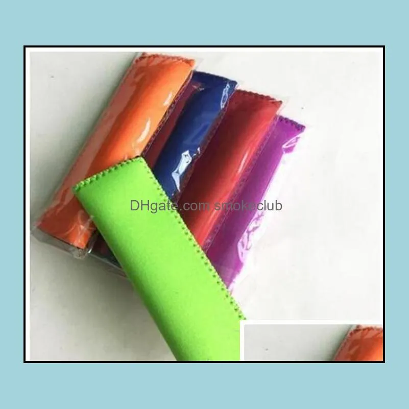 Popsicle Holders  Ice Sleeves Freezer  Holders 15x4.2cm for Kids Summer Kitchen Tools 10 color DHL Free