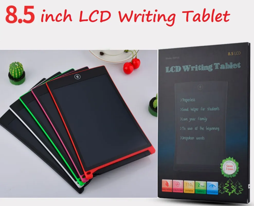 8.5 pulgadas LCD escritura tableta digital dibujo portátil padras de escritura a mano tablero electrónico para adultos niños niños con envasado al por menor