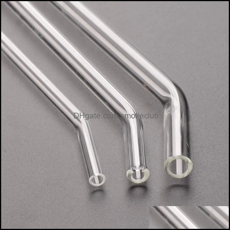 Reusable Glass Straws 8*200mm Clear Drinking Straw Bent Straight Glass Straw ECO-friendly Glass Tubularis Cocktail Drinking Tool