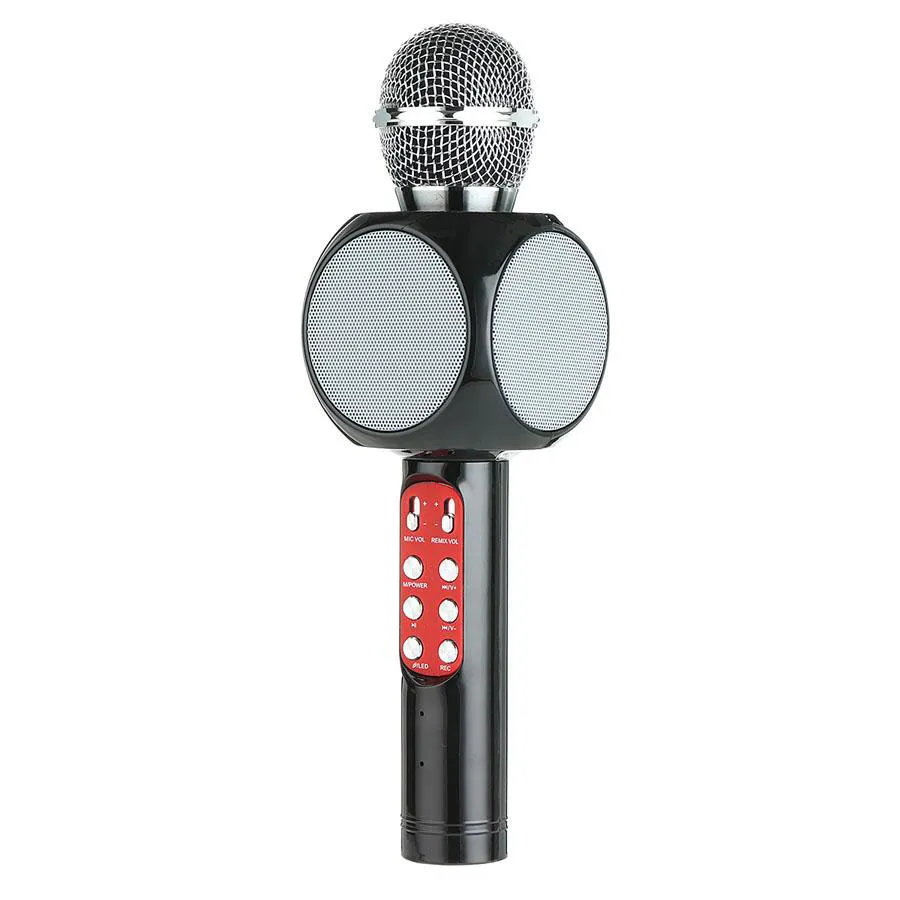 WS1816 Wireless Bluetooth KTV Karaoke Microphone Speaker with LED Light support TF AUX USB for smartphones