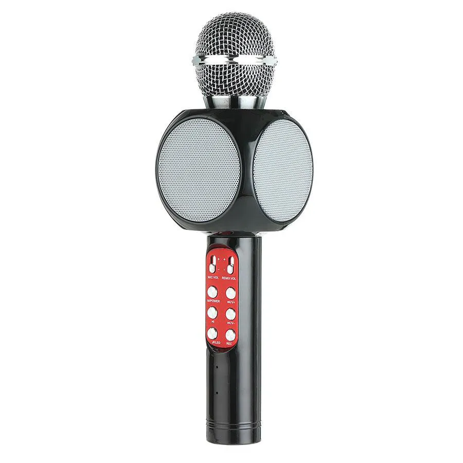 Altoparlante microfono Karaoke Karaoke Bluetooth wireless WS1816 con supporto per la luce a LED TF AUX USB per smartphone