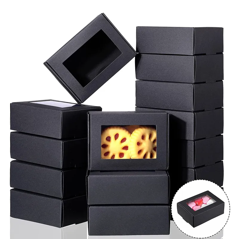 Scatola di carta Kraft con scatole di sapone per finestra Scatola regalo Scatole per imballaggio regalo per confezioni di sapone Bomboniere per gioielli Display LX4520