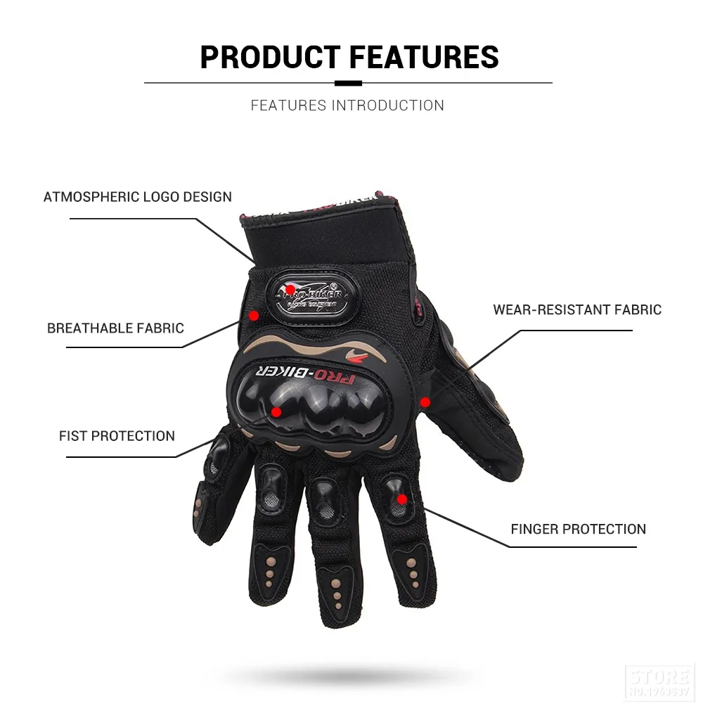 Outdoor Sports Pro Biker Motorradhandschuhe Vollfinger Moto Motorrad Motocross Schutzausrüstung Guantes Racing Glove286i