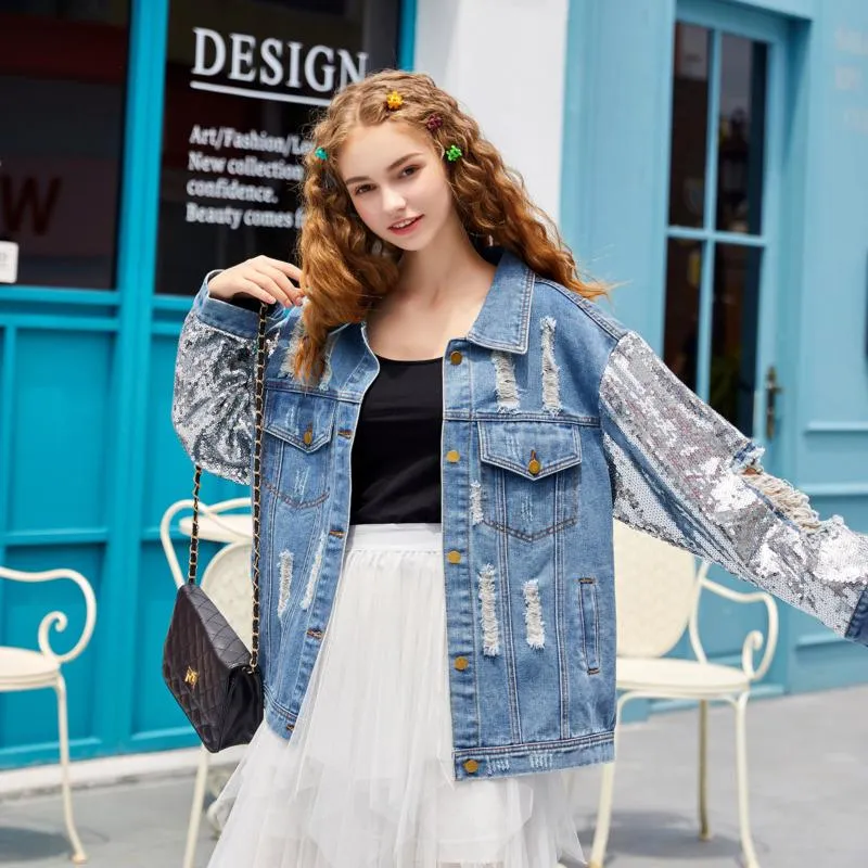 Ladies jeans jacket design top