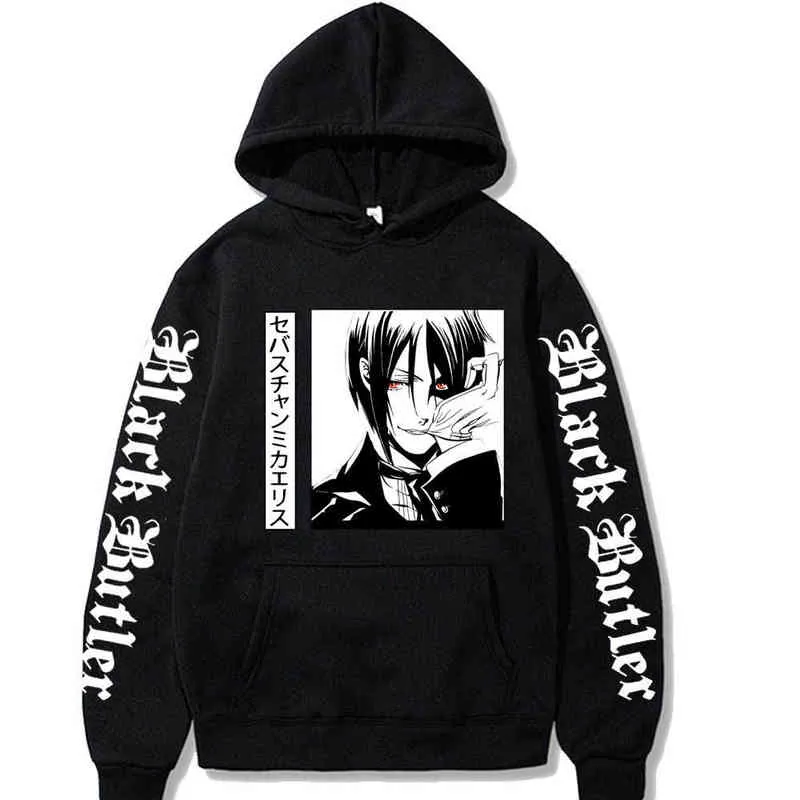 Japan Anime Black Butler Print Mannen Hoodies Sweatshirt Hip Hop Streetwear Pullover Hoody H1227