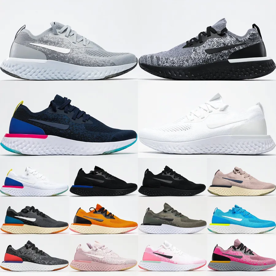 Classique Epic React FK Hommes Femmes Chaussures De Course Triple Blanc Noir Oreo Wolf Gris Olive College Marine Racer Bleu Baskets De Plein Air Taille 36-45