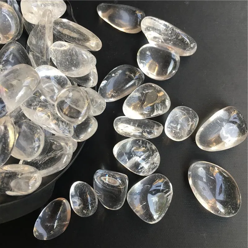 500g 1000G Atacado natural 10-30mm Branco Clear Quartz Rock Polido De Pedra De Cristal Jardim De Flores Piscina Piscina Objeto Decorativo