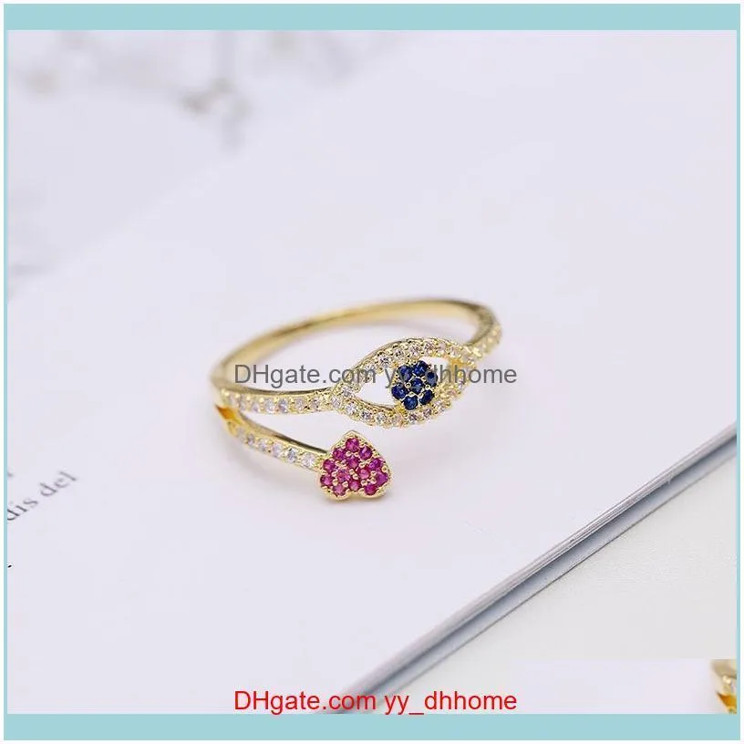 European network celebrity trend personality fashion ring gold-plated eyes love lucky charm devil`s eye ring love glasses couple ring