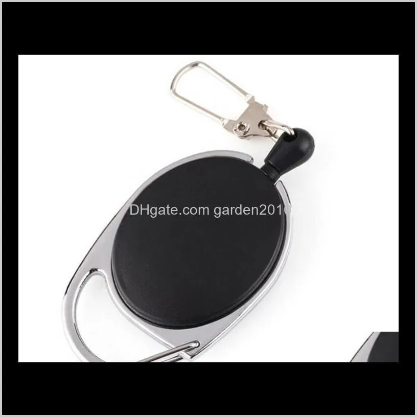 500pcs high quality retractable pull key ring chain reel id lanyard name tag card badge holder reel recoil belt key ring clip