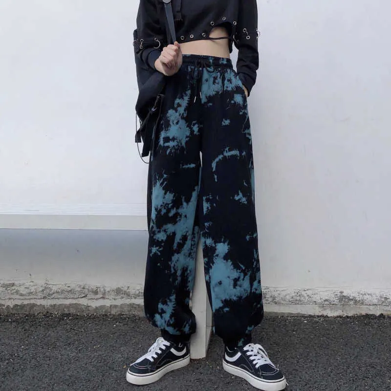 Винтажные винтажные спортивные брюки для женщин Harajuku Goth брюки мешковатые бегуны весенние летние свободные брюки черные брюки плюс размер 210527