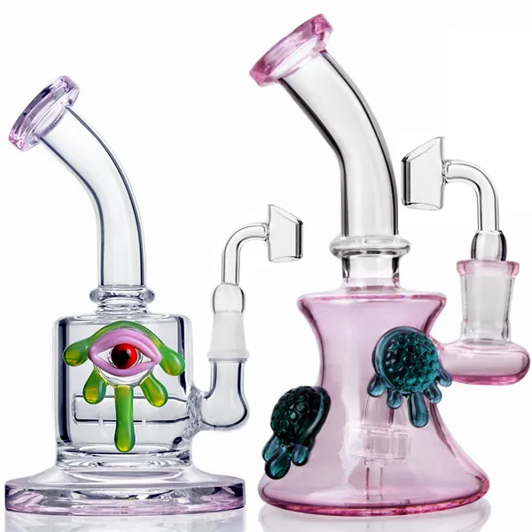 Wholesale Glass Hookah Dab Rig 7 Inches Tall With Water Pipe And 14.4mm