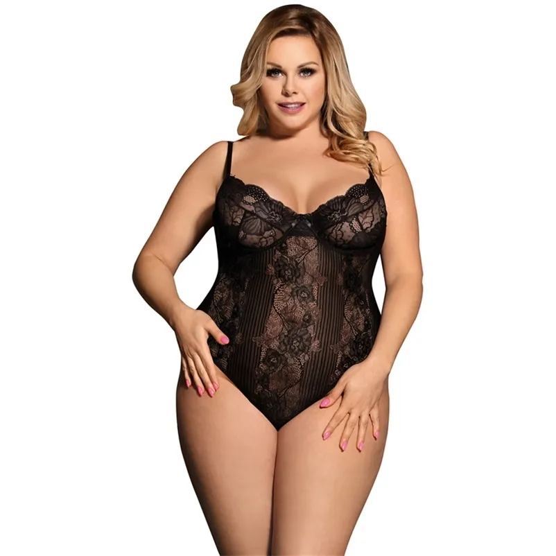 Floral Sheer Lace Bodysuit Sexy See Through Neon White/Black Plus Size M  5XL Plus Size Lace Romper Jumpsuit R80536 From Lu006, $12.59