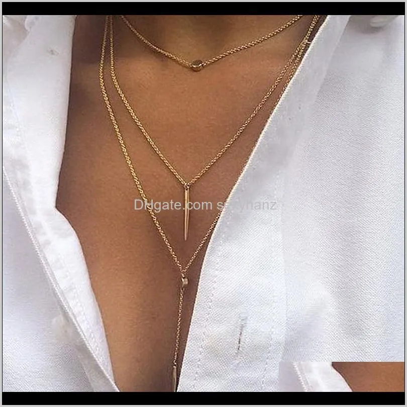 idealway women fashionable multi-layer chain necklace gold plated summer charms choker necklace for women jewelry 146 r2