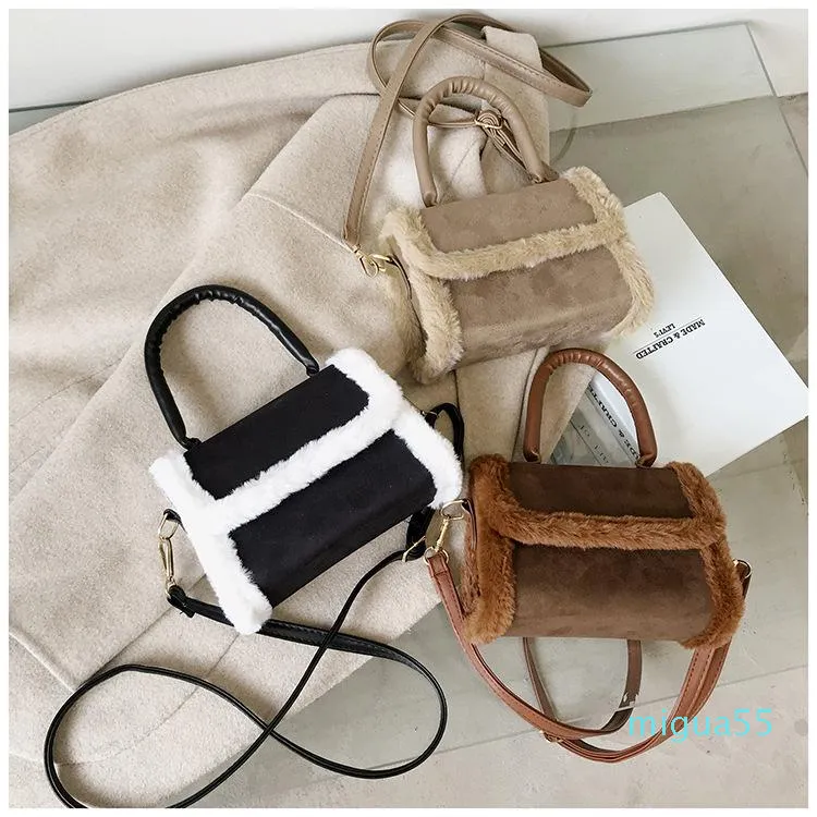 Cross Body Furry Bag Crossbody Bags For Women Winter Fashion Plush Leather Chain Shoulder Messenger Female Luxury Handbag