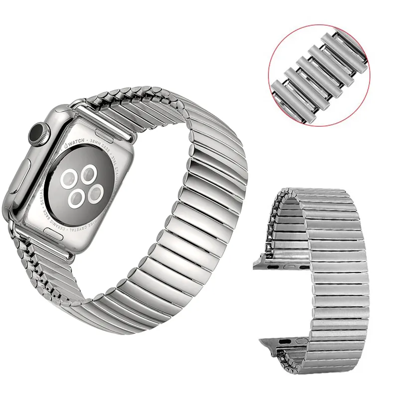 Bracelet à boucle solo pour Apple Watch Band 40mm 38mm Bracelet élastique en acier inoxydable Bracelet de ceinture en métal iWatch Series 6 SE 5 4 3