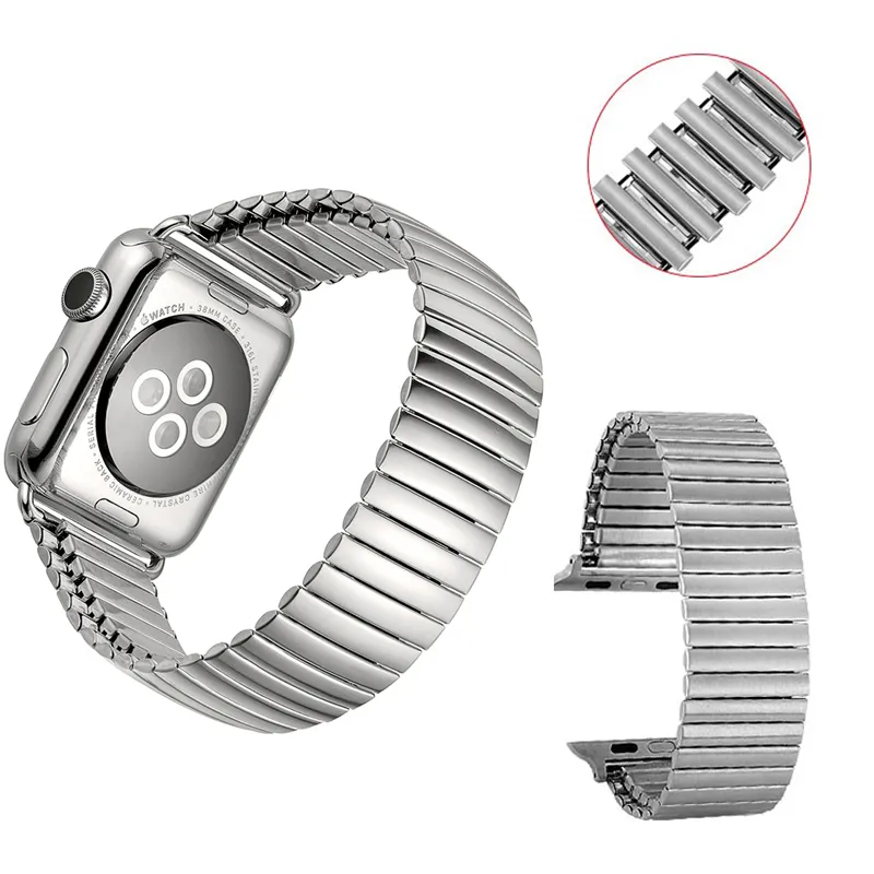 Solo Döngü Kayışı Apple Watch Band için 40mm 38mm Elastik Paslanmaz Çelik Kordonlu Saati Metal Kemer Bilezik IWatch Serisi 6 SE 5 4 3