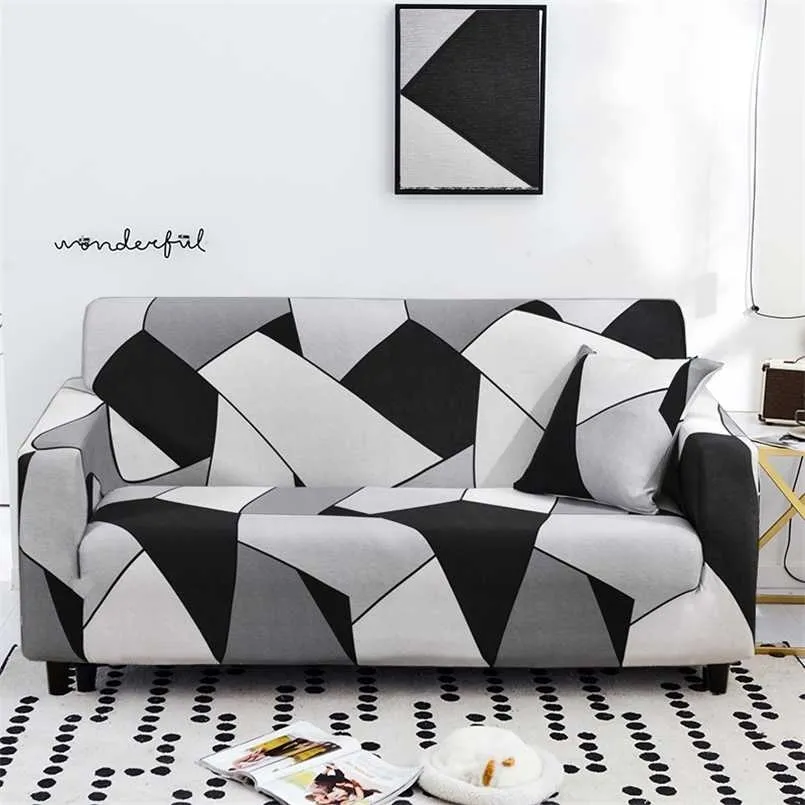 Floral Printing Stretch Elastyczna sofa Pokrywa bawełniane ręczniki pokrywy do salonu 211116