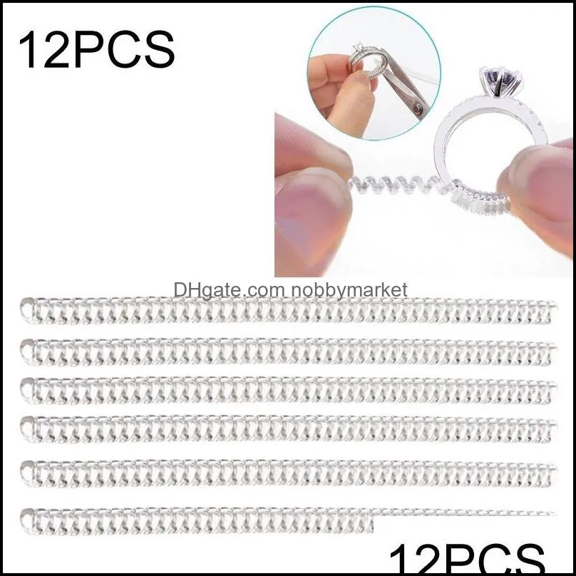 NEW 12 PCS 3mm 10cm Ring Size Tightener Reducer Resizing Tools Ring Spiral Adjuster for Female