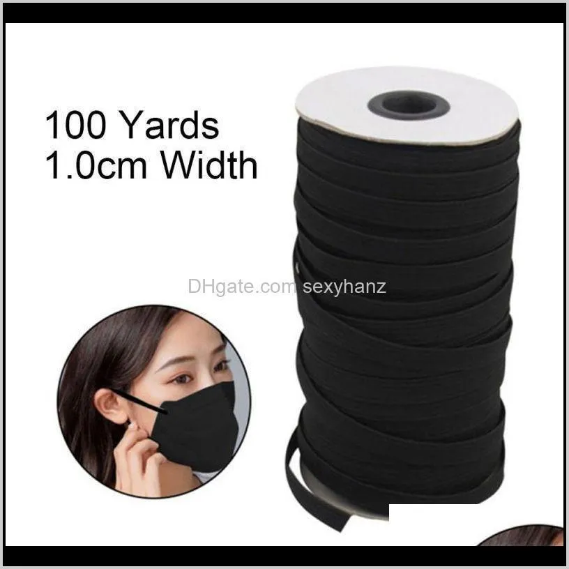 hot sell sewing elastic band white black high elastic fiat rubber band waist sewing stretch rope100 yard latex rope1